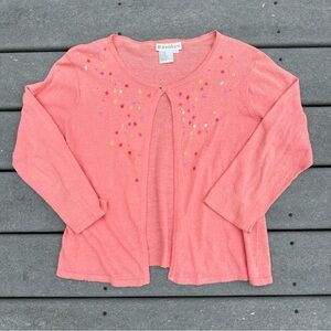 90s Vintage Dress Barn embroidered flower cardigan size L